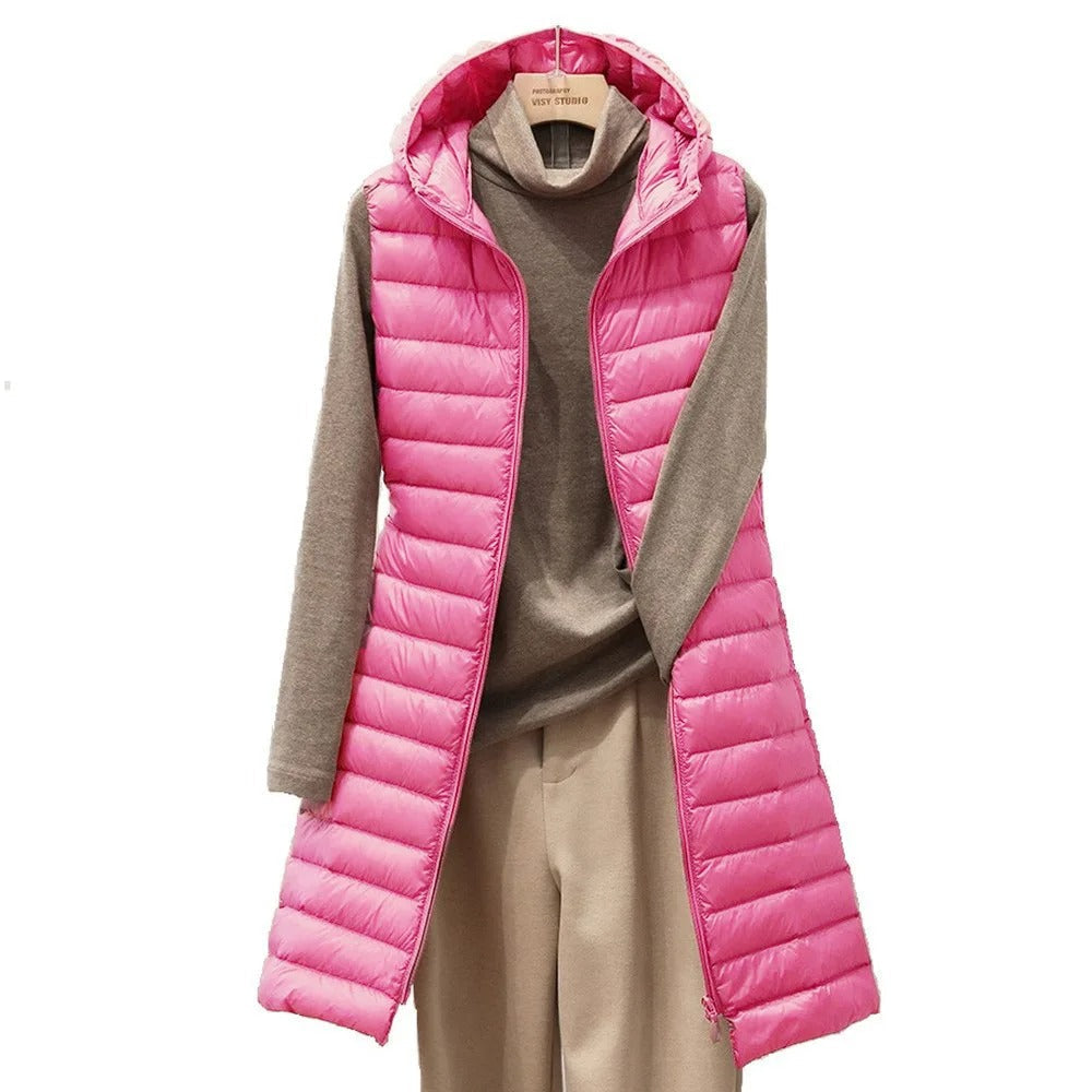 Serena | Cozy Longline Hooded Puffer Vest