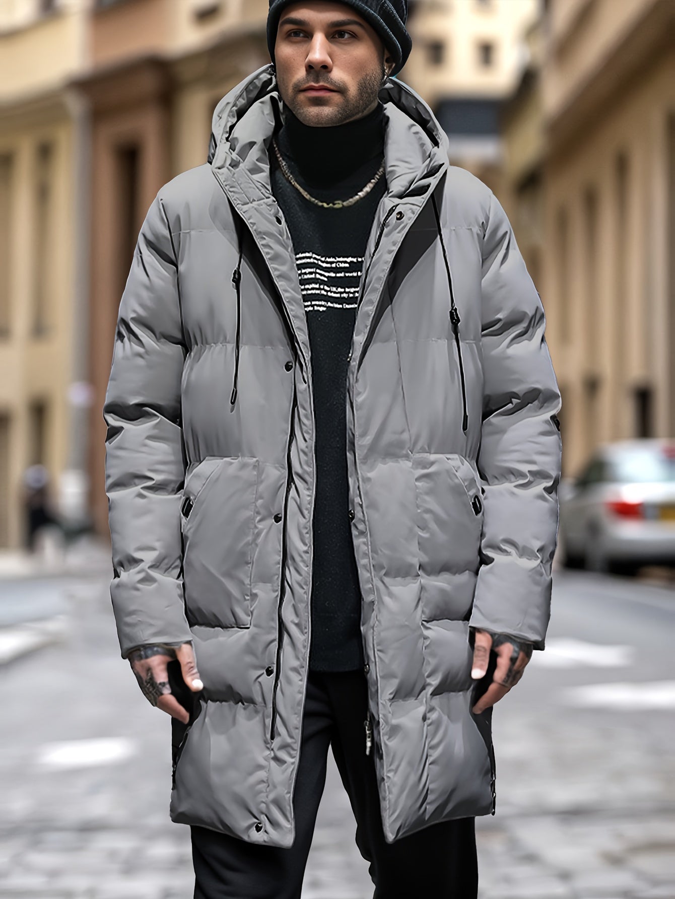 Vivaan | Long Hooded Puffer Jacket for Men