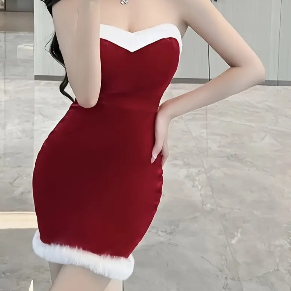 Natalia | Enchanted Santa Velvet Mini Dress