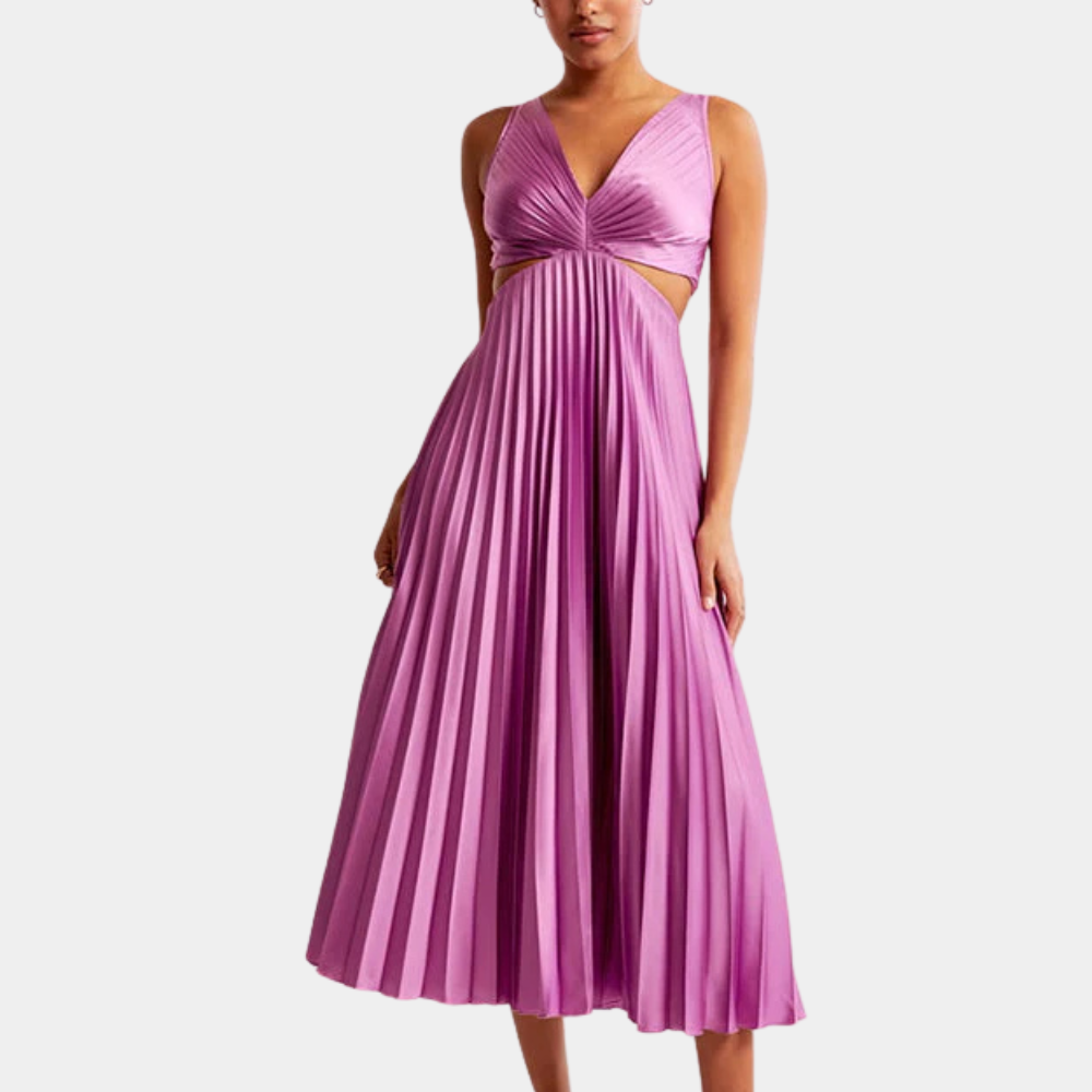 Celine | Twilight Elegance Pleated Maxi Dress